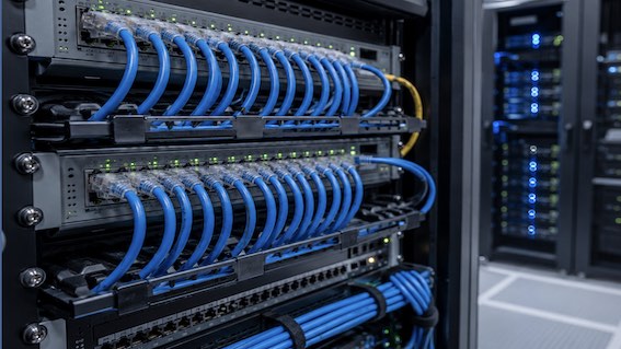 CAT 8 Kabel im Serverraum