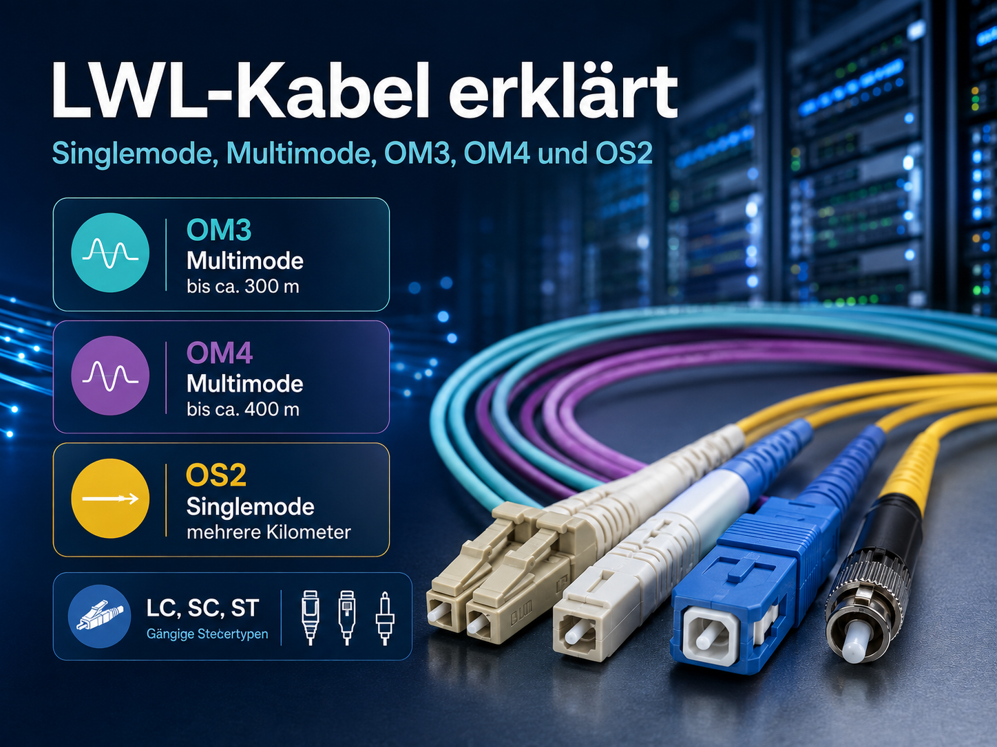 LWL-Kabel erkl�rt: OM3, OM4, OS2 & Steckertypen