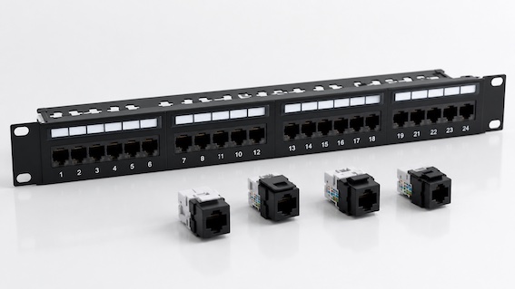 Netzwerkzubeh�r Patchpanel und Keystone-Module