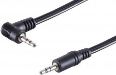 3,5mm Klinkenkabel 90� gewinkelt Winkelstecker auf Klinkenst. vernickelt Kupfergemisch schwarz 1,5m
