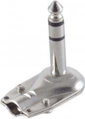 Klinkenstecker Stereo 6,3 mm Winkel l�tbar Metall schwarz - Audio HiFi DIY, 1/4 Zoll TRS Winkel