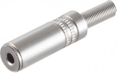 Klinkenkupplung Stereo 3,5 mm l�tbar Metall schwarz - Audio HiFi DIY, 3,5mm Klinke TRS L�tkupplung