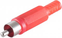 Cinchstecker l�tbar rot Kunststoff RCA DIY - Cinch L�tstecker, RCA Phono, Audio Video Signal, HiFi