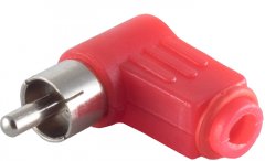 Cinchstecker Winkel l�tbar rot Kunststoff RCA DIY - Cinch Winkel-L�tstecker, RCA Phono, Audio