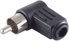 Cinchstecker Winkel l�tbar schwarz Kunststoff RCA DIY - Cinch Winkel-L�tstecker, RCA Phono, Audio