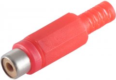 Cinchkupplung l�tbar rot Kunststoff RCA Buchse DIY - Cinch L�tkupplung, RCA Phono Buchse, Audio