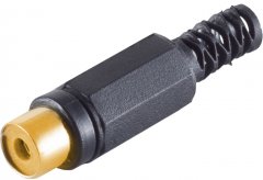 Cinchkupplung l�tbar, vergoldet schwarz Kunststoff RCA Buchse DIY - Cinch L�tkupplung, RCA Phono