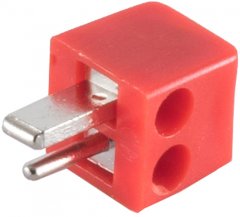 Lautsprecher Winkelstecker MINI schraubbar rot - Lautsprecher-Stecker MINI, 2-polig schraubbar