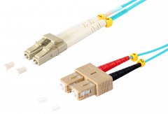 Duplex Patchkabel LC/SC, OM3, 50/125�m, aqua, 5,0 m - Multimode 50/125�m, LSZH, LWL Glasfaser