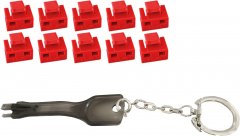 RJ45-Port Blocker mit Schl�ssel \(1x Schl�ssel, 10x Schl�sser\), rot - passend f�r alle RJ45 Buchsen
