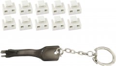 RJ45-Port Blocker mit Schl�ssel \(1x Schl�ssel, 10x Schl�sser\), wei� - passend f�r alle RJ45 Buchsen