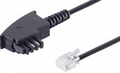 Telefonkabel TAE-F-Stecker Western-Stecker 6/2 (DEC/NTBA) 6 m schwarz - TAE-F auf Western 6/2