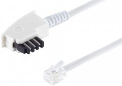 Telefonkabel TAE-F-Stecker Western-Stecker 6/4 (Siemens) 3 m wei� - TAE-F auf Western 6/4