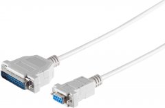 Modemkabel Sub-D 9pol Buchse auf 25pol Stecker, 2 m - Modemkabel Sub-D 9pol Buchse auf 25pol