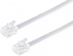 Telefonkabel Western-Stecker 6/4 Western-Stecker 6/4 3 m wei� - Western 6/4 auf Western 6/4