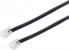 Telefonkabel Western-Stecker 6/6 Western-Stecker 6/6 6 m schwarz - Western 6/4 auf Western 6/4