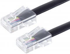 Telefonkabel Western-Stecker 8/8 Western-Stecker 8/8 6 m schwarz - Western 6/4 auf Western 6/4