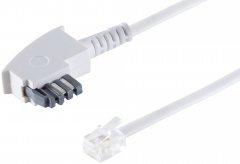 Telefonkabel TAE-N-Stecker Western-Stecker 6/4 6 m wei� - TAE-N auf Western 6/4, Telefonkabel 6m