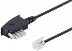 Telefonkabel TAE-N-Stecker Western-Stecker 6/4 20 m schwarz - TAE-N auf Western 6/4, Telefonkabel