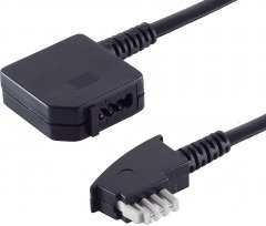 Telefonkabel TAE-N-Stecker TAE-N-Kupplung (6-adrig) 3 m schwarz - TAE-N auf TAE-N-Kupplung