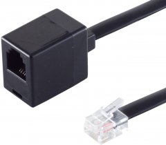 Telefonkabel Western-Stecker 6/6 Western-Kupplung 6/6 15 m schwarz - Western 6/4 auf