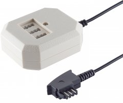 Telefon-Adapter TAE-F-Stecker TAE-Buchse NFN + Western-Buchse 6/4 - TAE-F-Stecker auf TAE-Buchse