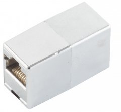 Western-Kupplung 8/8 Verbinder, metallisiert Telefon - Western-Kupplung 6/4, RJ11 Verbinder
