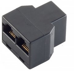 Western-Buchse 8/8 Y-Adapter Verteiler Telefon - Western-Buchse 6/4 Y-Verteiler, Telefon Splitter