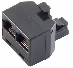 Western-Stecker 8/8 Y-Adapter 2-fach Telefon - Western-Stecker 6/4 Y-Adapter 2-fach, Telefon