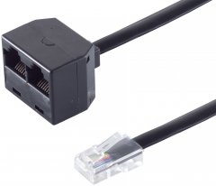 Western-Stecker 8/8 Y-Adapter 2-fach Telefon - Western-Stecker 6/4 Y-Adapter 2-fach, Telefon