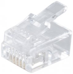 Modular-Stecker 6-polig, Rundkabel, vergoldet, vergoldet, Selbstkonfektionierung, Telefonkabel