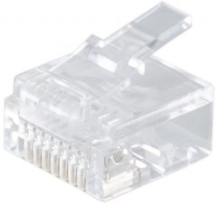 Modular-Stecker 8-polig, short, Rundkabel, verg, vergoldet, Selbstkonfektionierung, Telefonkabel