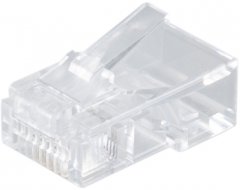 Modular-Stecker 8-polig, 4 Kontakte, Rund, verg, vergoldet, Selbstkonfektionierung, Telefonkabel