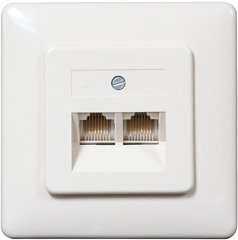 UAE-Anschlu�dose 2�8/8 \(4\) parallel, ISDN, Unterputz, wei� - UAE-Dose 2�8/8 Metallrahmen, RJ45