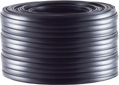 Telefonkabel 4-adrig, flach, schwarz, 25 m - Telefonkabel 4-adrig flach schwarz, Meterware Spule
