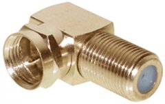 F-Winkeladapter, F-Quick-Stecker / F-Buchse - SAT F-Winkeladapter, F-Stecker auf F-Buchse, DVB-S
