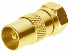 IEC-Buchse auf F-Buchse - TV IEC-Buchse auf F-Buchse Adapter, DVB-T auf SAT, Koaxial - IEC-Buchse