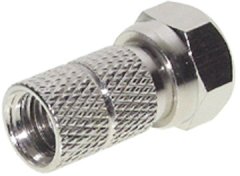F-Stecker, 6,5, mit gro�er Mutter - SAT F-Stecker, Schraubmontage, 6,5mm Kabel, DVB-S Koaxialkabel