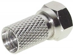 F-Stecker 6,7, mit Dichtungsring mit gro�er Mutter - F-Stecker, Kunststoffh�lse, crimpen, 75 Ohm