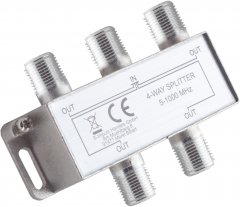 F-Serie, Stammverteiler, 4-fach, 5-1000 MHz, 85 dB - SAT F-Stammverteiler 4-fach, 5-1000MHz, 85dB