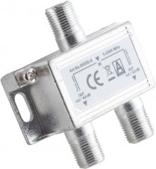 F-Serie, Stammverteiler 3-fach, 5-2400 MHz DC 85dB - SAT F-Stammverteiler 3-fach, 5-2400MHz, DC