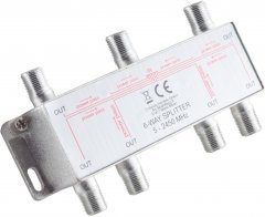F-Serie, Stammverteiler 6-fach, 5-2400 MHz DC 85dB - SAT F-Stammverteiler 6-fach, 5-2400MHz, DC