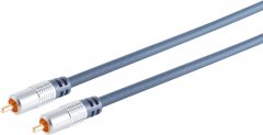 Cinchstecker auf Cinchstecker, vergoldet, 5m - Cinch-Stecker auf Cinch-Stecker, 1xVideo 1xAudio