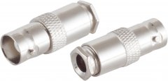 BNC - Kupplung, RG 59 U, crimp - BNC Crimp/Klemmbuchse, RG58/59, 50/75 Ohm, Metall - BNC