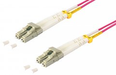 Duplex Patchkabel LC/LC, OM4, 50/125�m, violett, 15 m - Multimode 50/125�m, LSZH, LWL Glasfaser