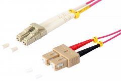 Duplex Patchkabel LC/SC, OM4, 50/125�m, violett, 2,0 m - Multimode 50/125�m, LSZH, LWL Glasfaser
