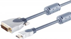 Home-Cinema HDMI-DVI Kabel, 1,5m, Ferrit - HDMI-A Stecker auf DVI-D (24+1) Stecker, bidirektional