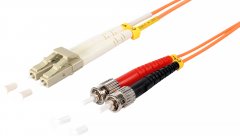 Duplex Patchkabel LC/ST, OM2, 50/125µm, orange, 1,0 m - Multimode 50/125µm, LSZH, LWL Glasfaser