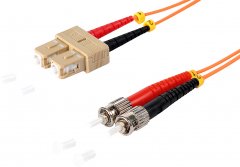 Duplex Patchkabel SC/ST, OM2, 50/125µm, orange, 3,0 m - Multimode 50/125µm, LSZH, LWL Glasfaser