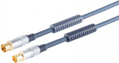 Home-Cinema IEC-Anschlusskabel, 20m - IEC-Stecker auf IEC-Kupplung, Ferrit, >100 dB, vergoldet